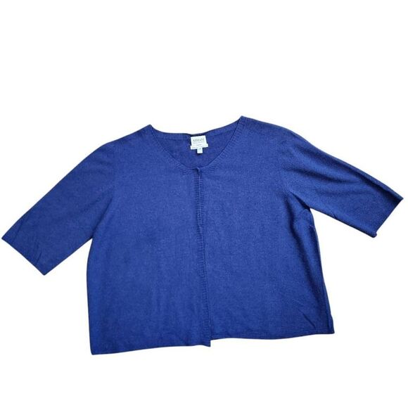 Vintage Armani Collezioni Open Cardigan Sweater Womens 10 Linen Cropped Lightwei - Picture 2 of 5
